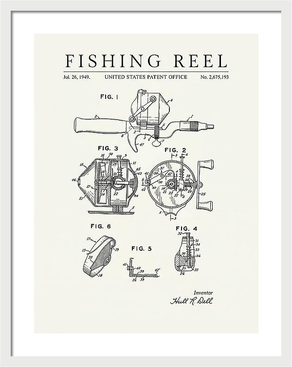 Fishing Reel Minimalist Patent Us2675193a
