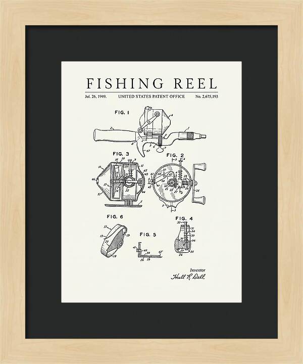 Fishing Reel Minimalist Patent Us2675193a