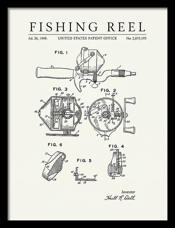 Fishing Reel Minimalist Patent Us2675193a