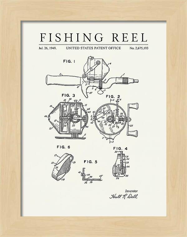 Fishing Reel Minimalist Patent Us2675193a