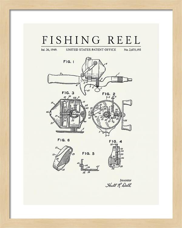 Fishing Reel Minimalist Patent Us2675193a