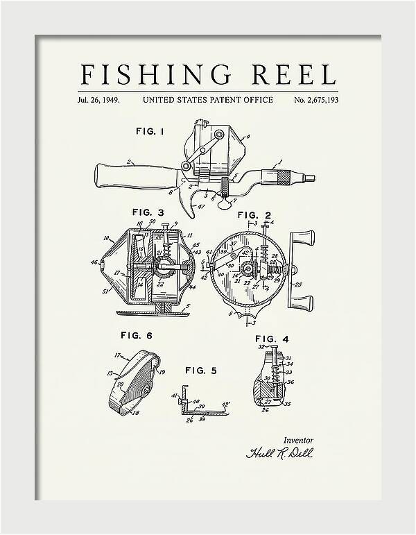 Fishing Reel Minimalist Patent Us2675193a