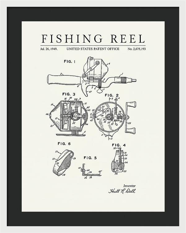 Fishing Reel Minimalist Patent Us2675193a