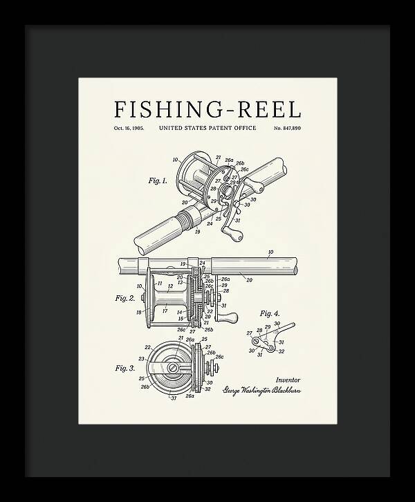 Fishing Reel Minimalist Patent Us847890a
