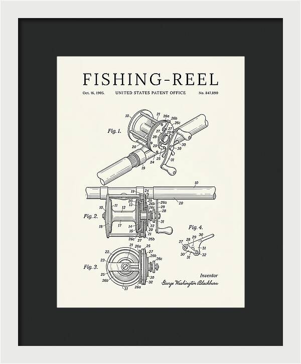 Fishing Reel Minimalist Patent Us847890a