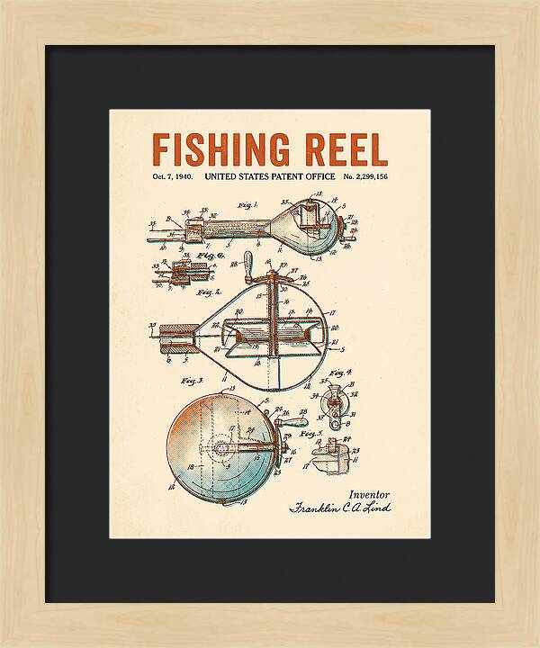 Fishing Reel Retro Patent Us2299156a