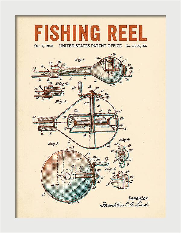 Fishing Reel Retro Patent Us2299156a