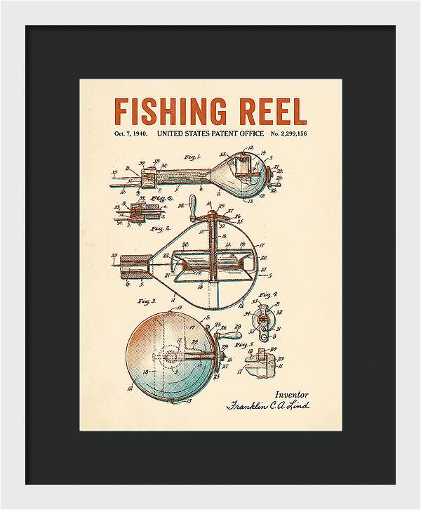 Fishing Reel Retro Patent Us2299156a