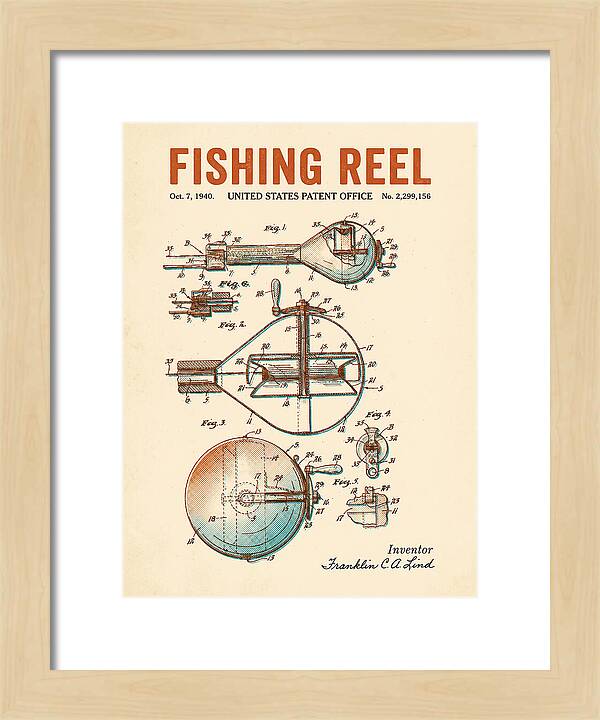 Fishing Reel Retro Patent Us2299156a