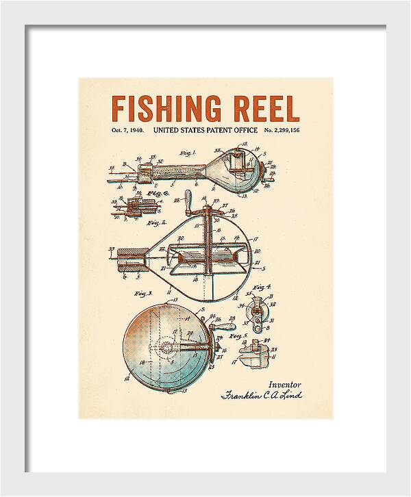 Fishing Reel Retro Patent Us2299156a