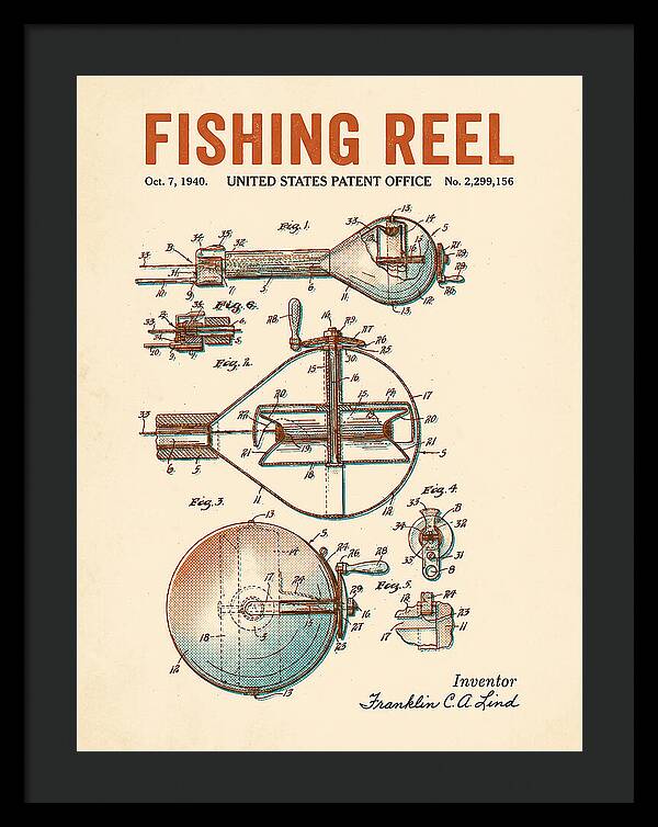Fishing Reel Retro Patent Us2299156a