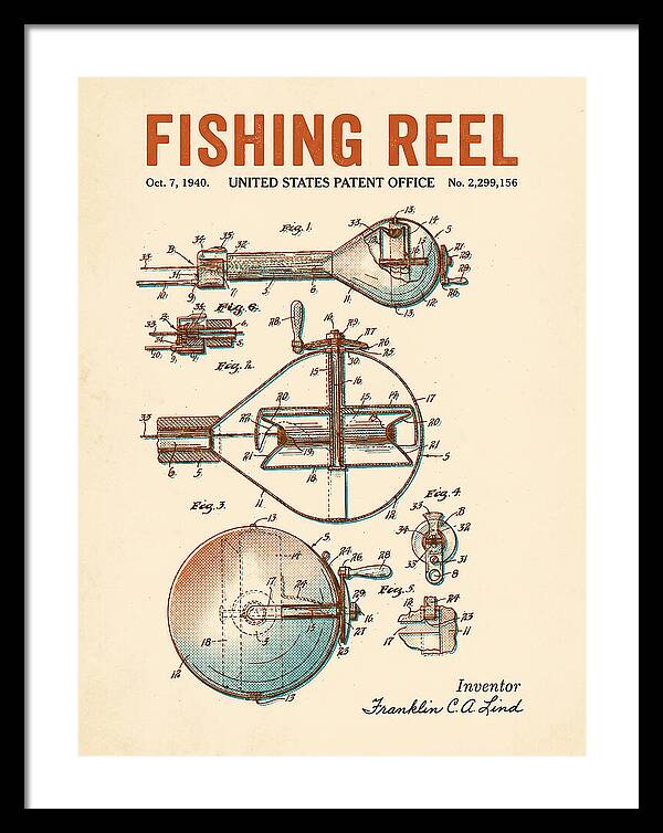 Fishing Reel Retro Patent Us2299156a