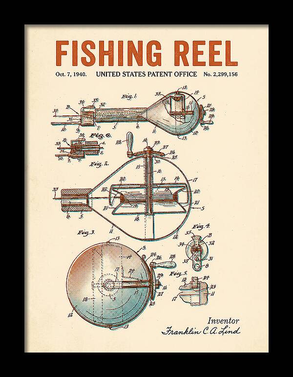 Fishing Reel Retro Patent Us2299156a