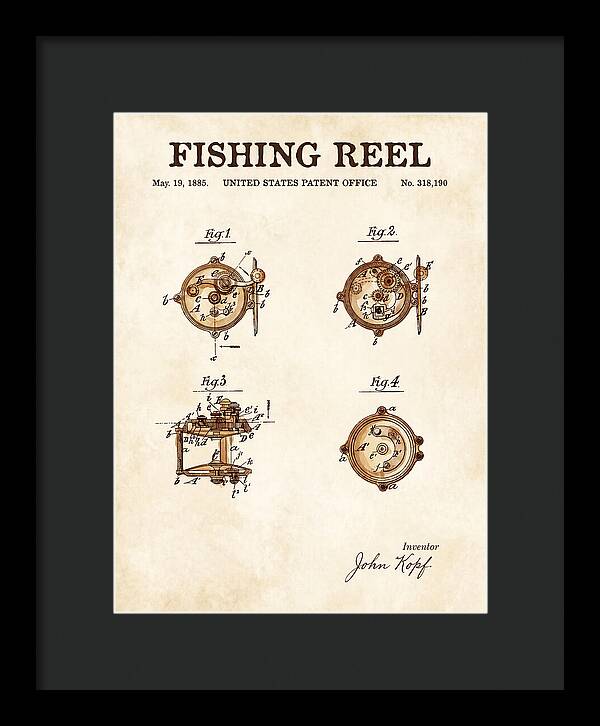 Fishing Reel Watercolor Patent Us318190a