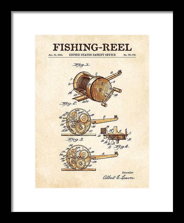 Fishing Reel Watercolor Patent Us781776a