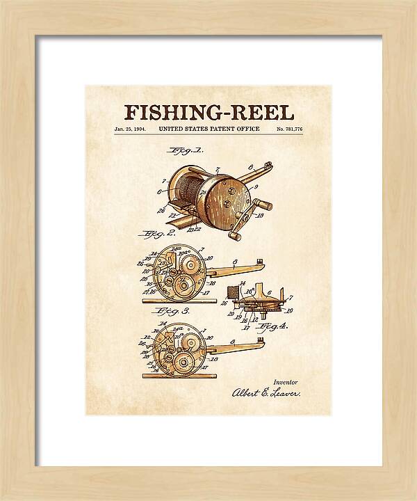 Fishing Reel Watercolor Patent Us781776a