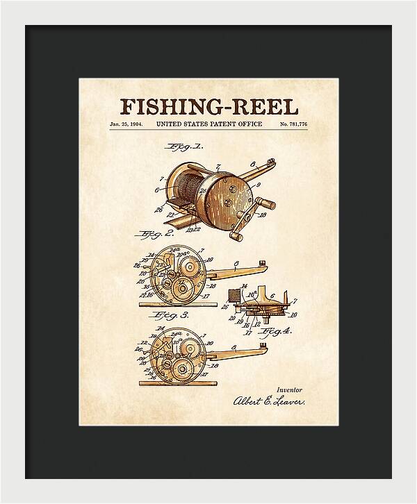 Fishing Reel Watercolor Patent Us781776a