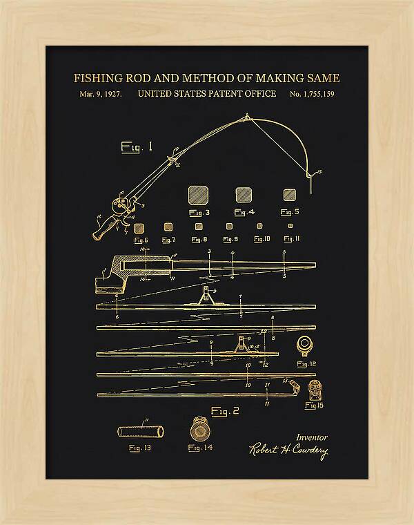 Fishing Rod Gold Patent Us1755159a