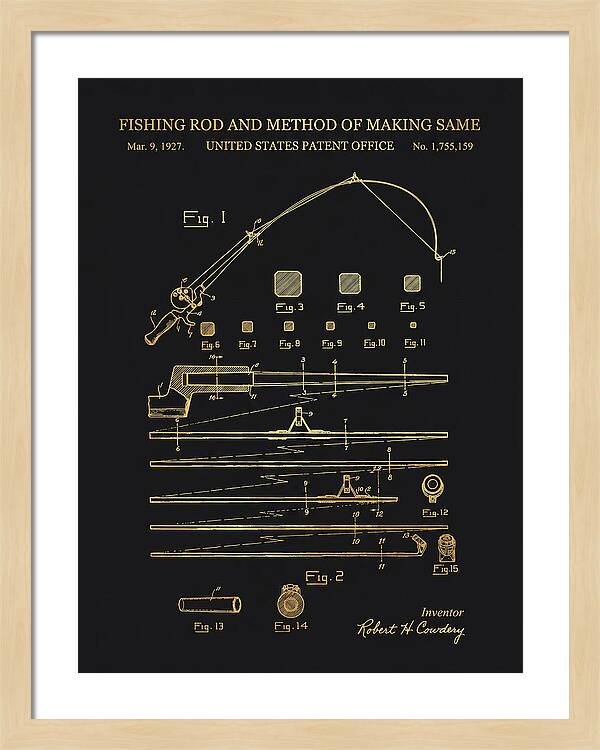 Fishing Rod Gold Patent Us1755159a