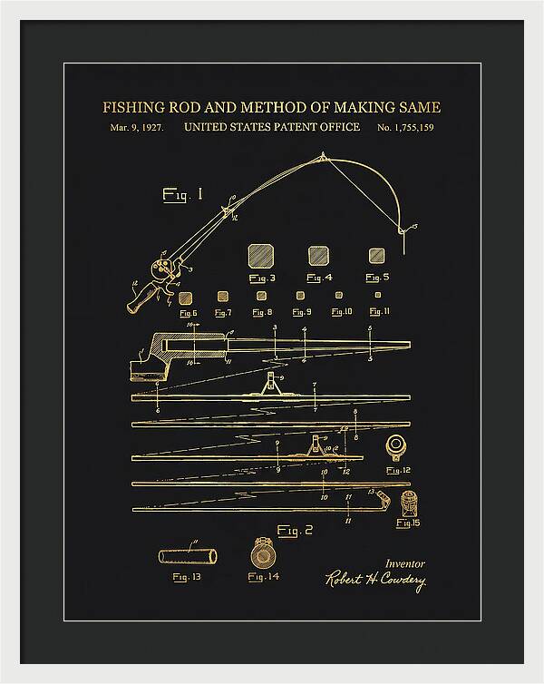 Fishing Rod Gold Patent Us1755159a