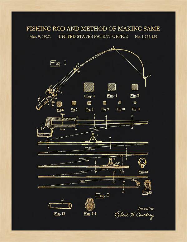 Fishing Rod Gold Patent Us1755159a