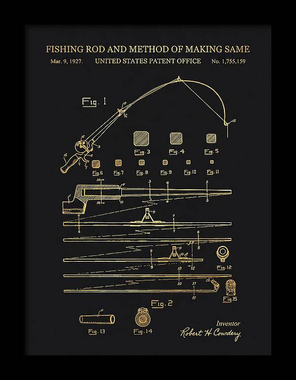 Fishing Rod Gold Patent Us1755159a