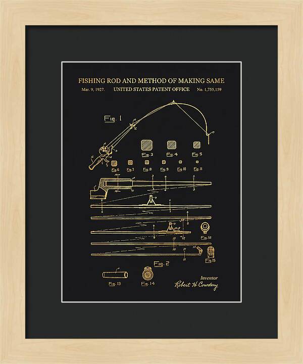 Fishing Rod Gold Patent Us1755159a