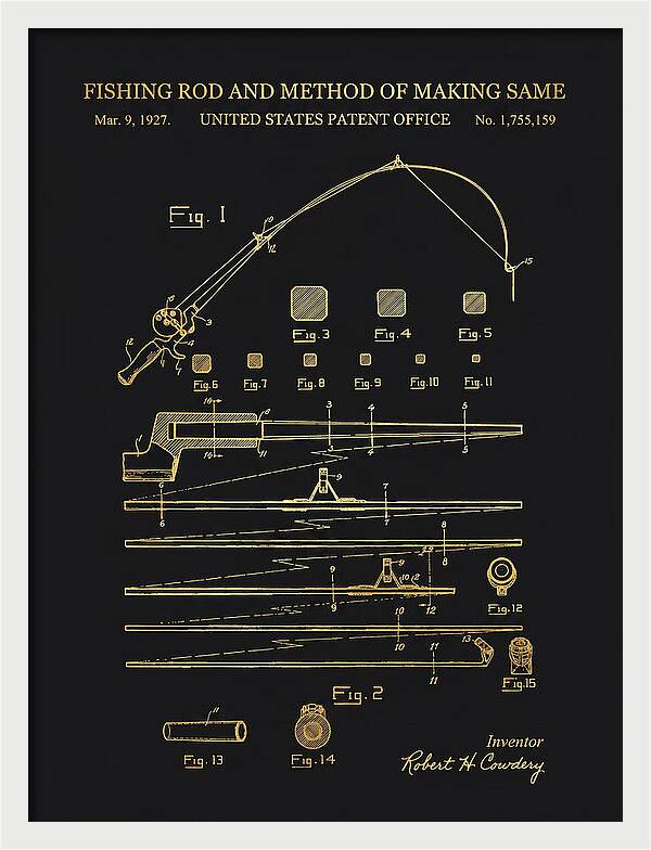 Fishing Rod Gold Patent Us1755159a