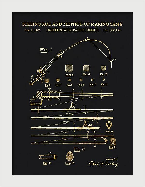 Fishing Rod Gold Patent Us1755159a