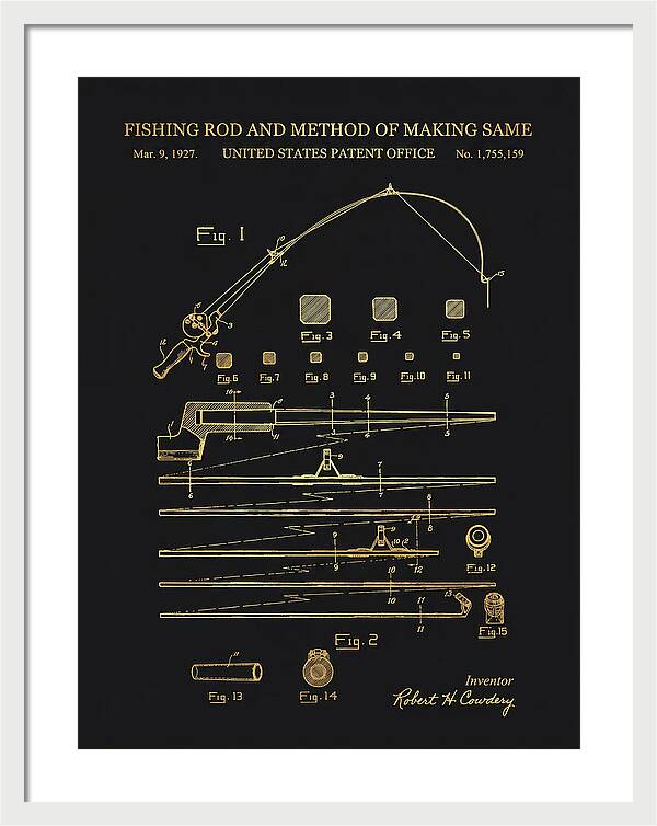Fishing Rod Gold Patent Us1755159a