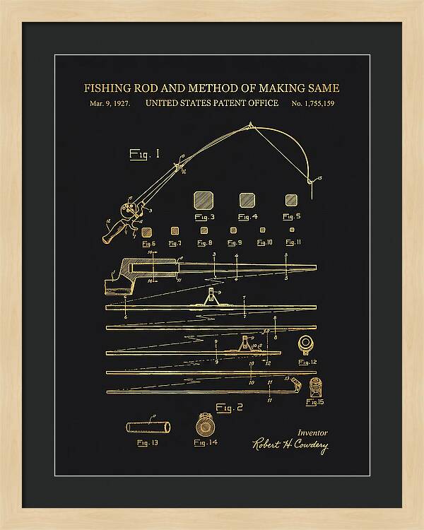 Fishing Rod Gold Patent Us1755159a