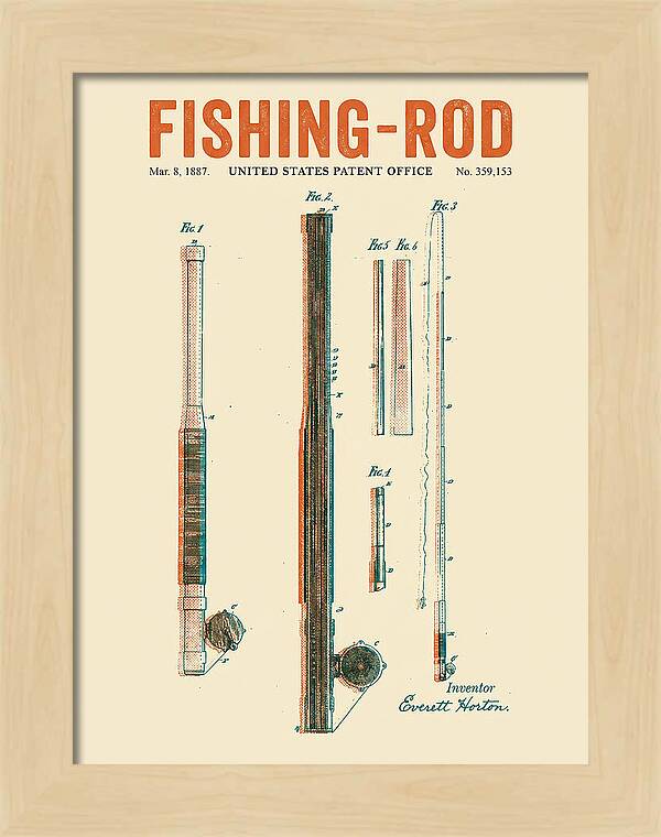 Fishing Rod Retro Patent Us359153a