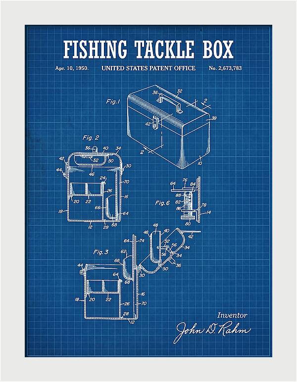 Fishing Tackle Box Blueprint Patent Us2673783a