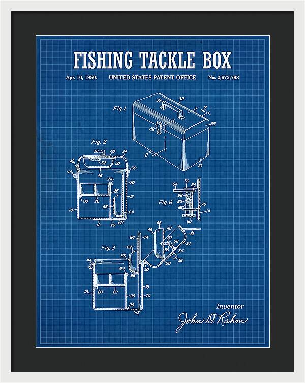 Fishing Tackle Box Blueprint Patent Us2673783a
