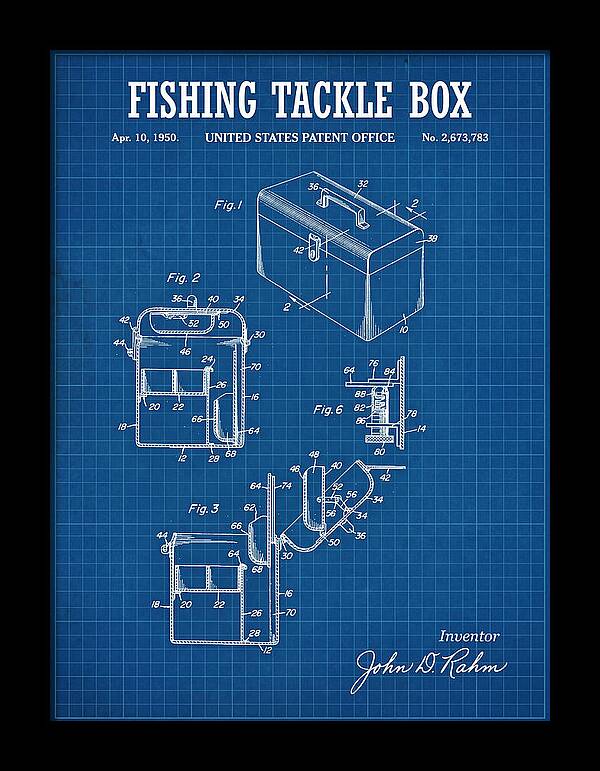 Fishing Tackle Box Blueprint Patent Us2673783a
