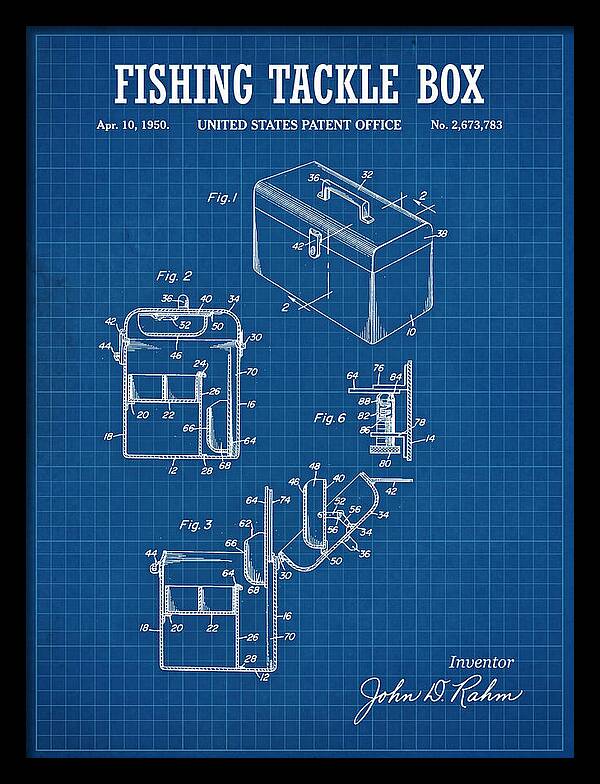 Fishing Tackle Box Blueprint Patent Us2673783a