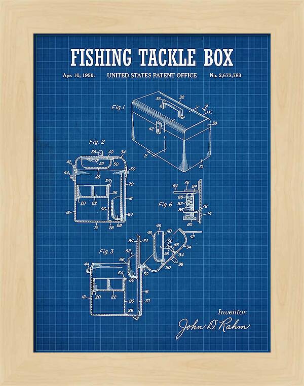 Fishing Tackle Box Blueprint Patent Us2673783a
