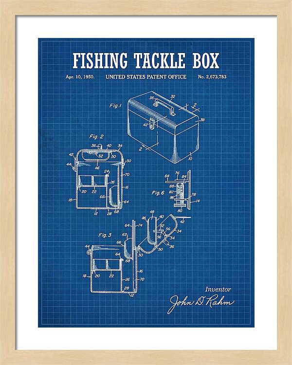 Fishing Tackle Box Blueprint Patent Us2673783a