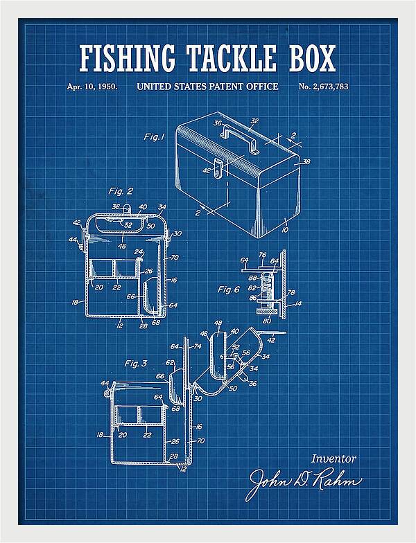 Fishing Tackle Box Blueprint Patent Us2673783a