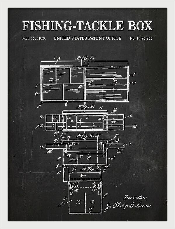 Fishing Tackle Box Chalkboard Patent Us1497377a