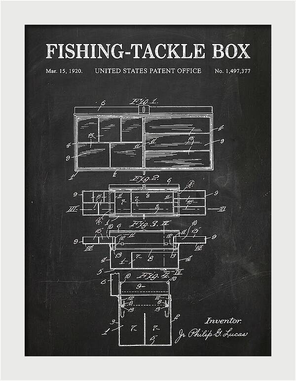 Fishing Tackle Box Chalkboard Patent Us1497377a