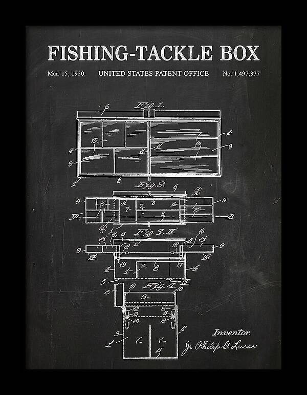 Fishing Tackle Box Chalkboard Patent Us1497377a