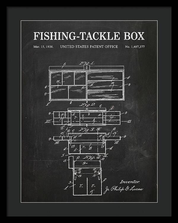 Fishing Tackle Box Chalkboard Patent Us1497377a