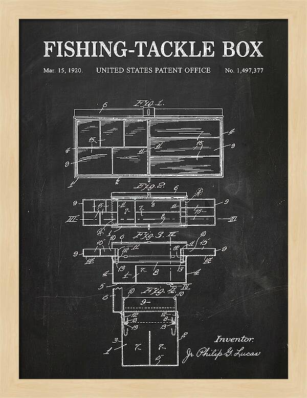 Fishing Tackle Box Chalkboard Patent Us1497377a