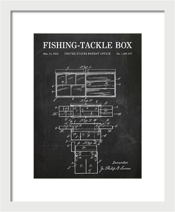 Fishing Tackle Box Chalkboard Patent Us1497377a
