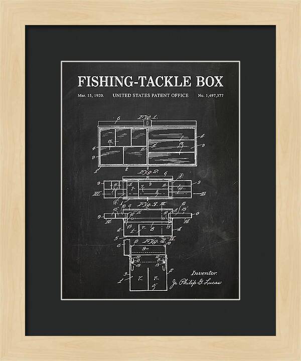 Fishing Tackle Box Chalkboard Patent Us1497377a