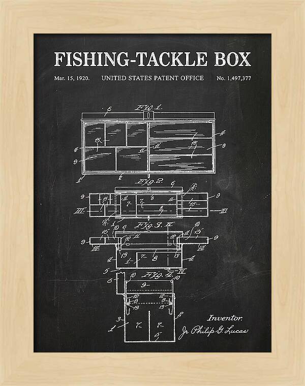 Fishing Tackle Box Chalkboard Patent Us1497377a