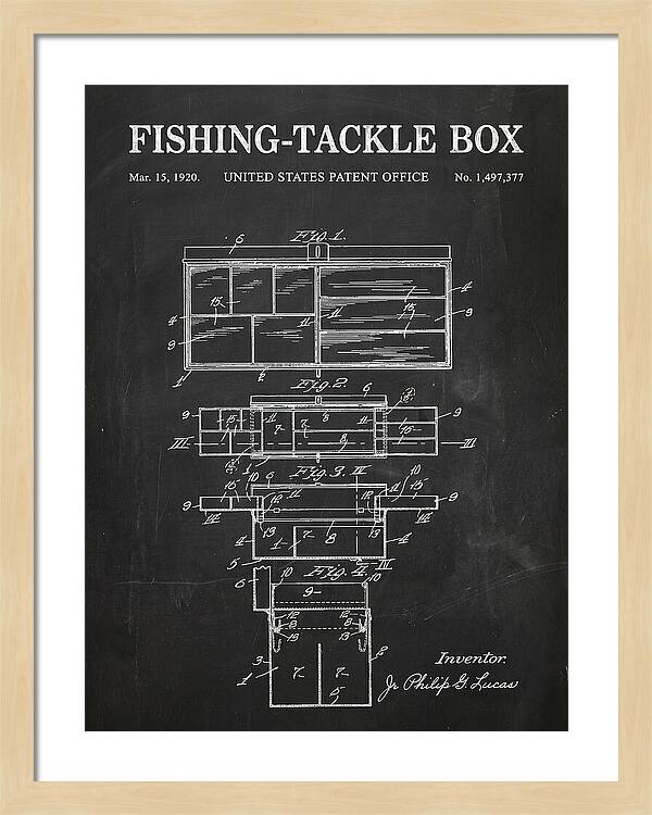Fishing Tackle Box Chalkboard Patent Us1497377a