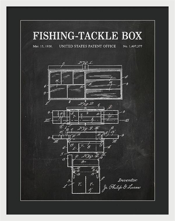 Fishing Tackle Box Chalkboard Patent Us1497377a