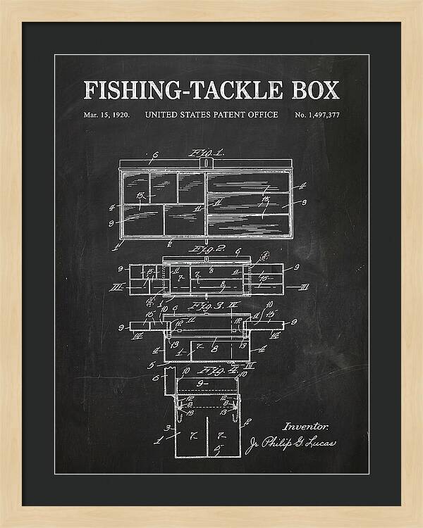 Fishing Tackle Box Chalkboard Patent Us1497377a